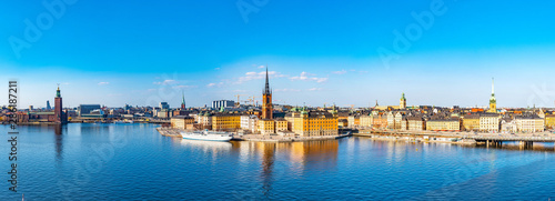 Canvas Print Gamla stan in Stockholm viewed from Sodermalm island, Sweden