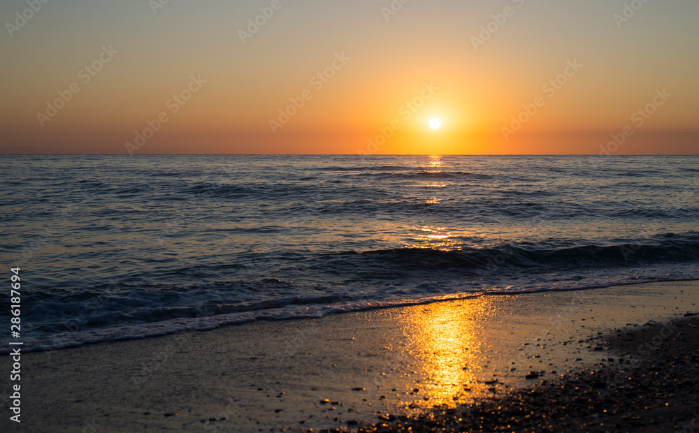 Beautiful sunrise and sea background