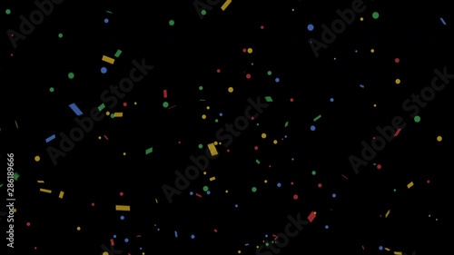 Colorful confetti party popper explosions on green backgrounds, 4K greeting animation
