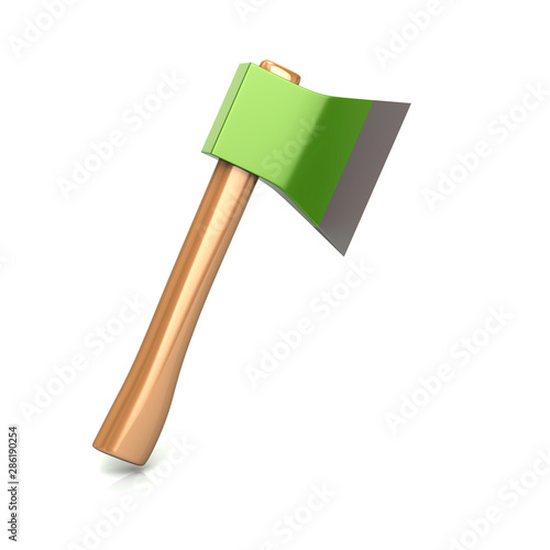 Green axe icon 3d illustration