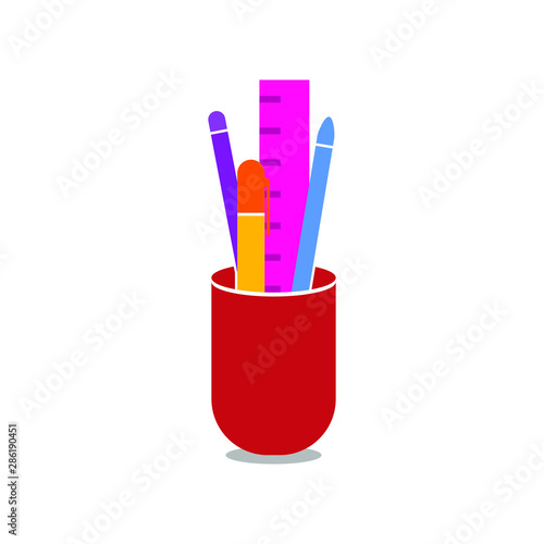 Stationery holder icon concept, vector illustration