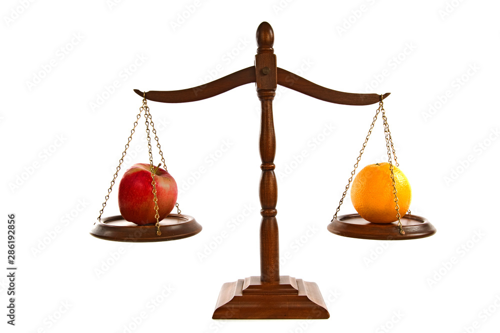 Weighing the Options Isolated on White Weighing the Options Isolated on White