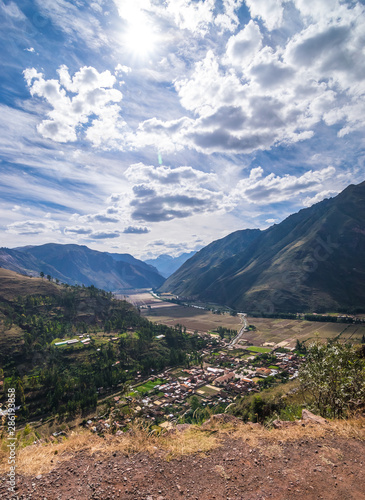 Sacred Valley, Peru - 05/21/2019: Entrance to the ancient Inca Valley outside of Pisac, Peru.