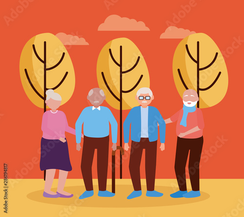 happy grandparents day flat design