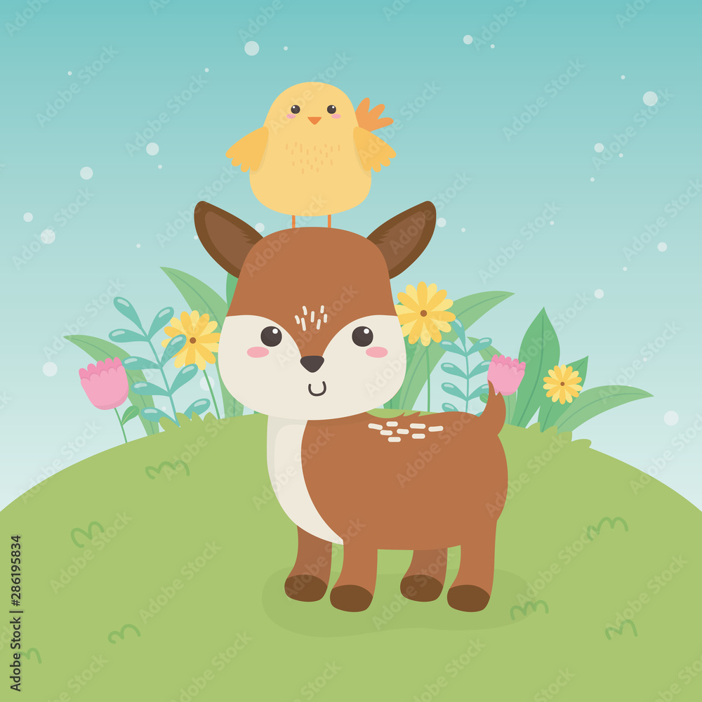 cute fawn animal farm character cute fawn animal farm character