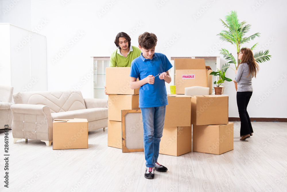 Young family moving to new flat Young family moving to new flat