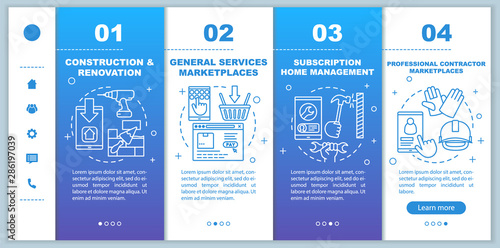 On demand economy onboarding mobile web pages vector template. Responsive smartphone website interface idea with linear illustrations. Marketplace webpage walkthrough step screens. Color concept