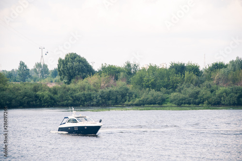 Speedboat on the river