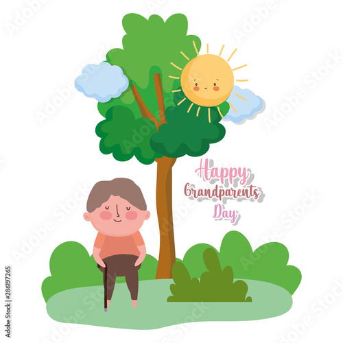 happy grandparents day cartoon design