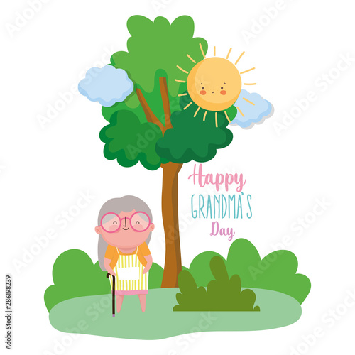 happy grandparents day cartoon design