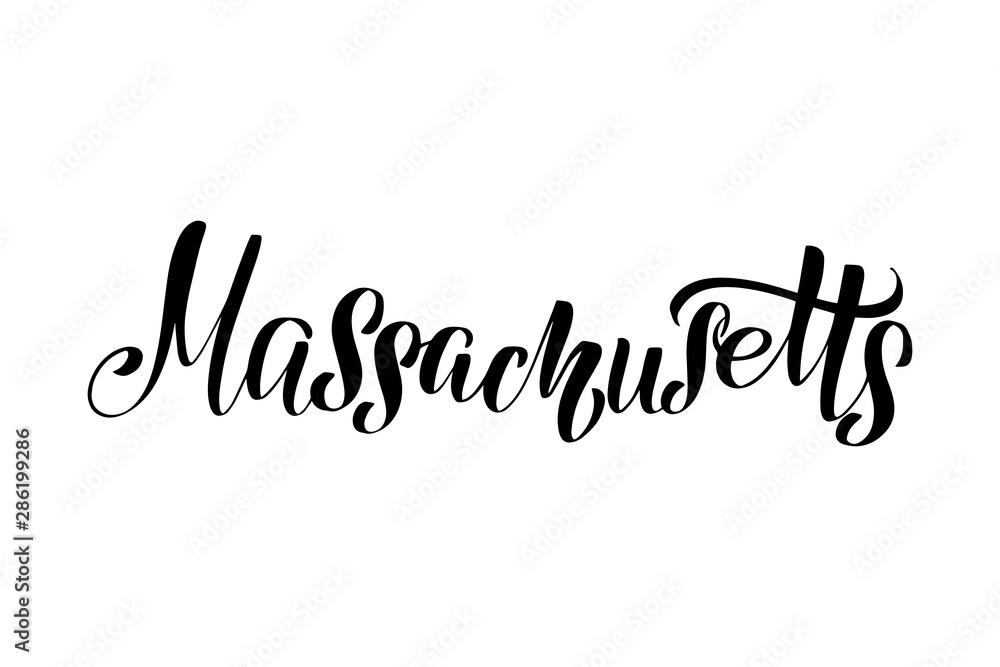 handwritten lettering Massachusetts