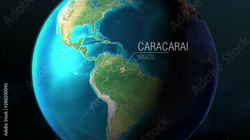 Brazil - Caracarai - Zooming from space to earth photo