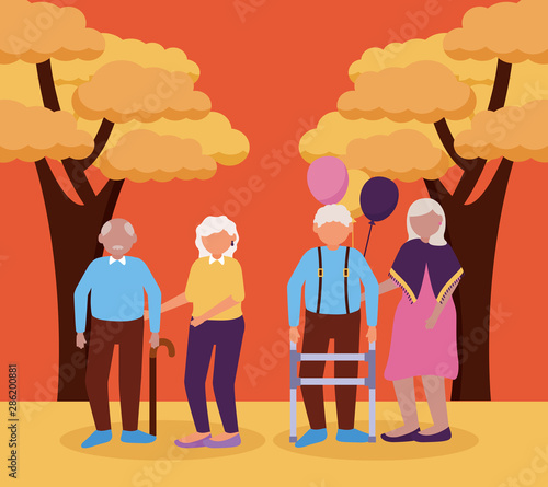 happy grandparents day flat design