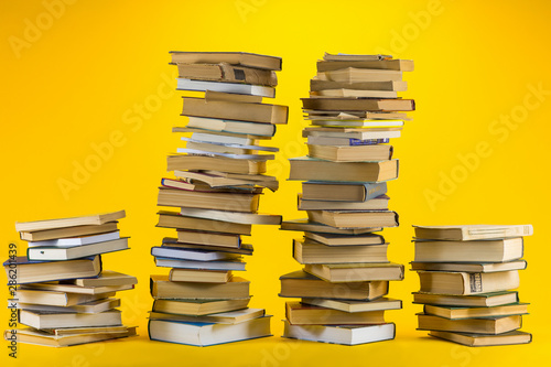 Columns made from antique books.