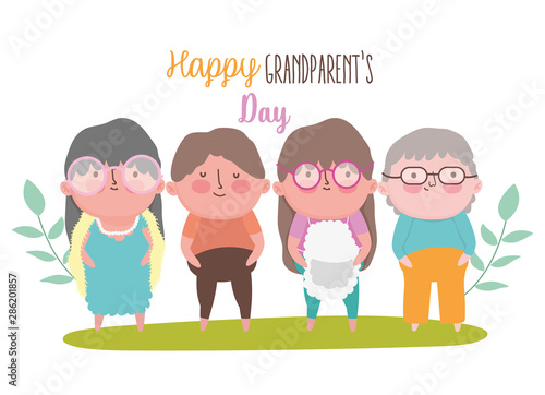 happy grandparents day cartoon design