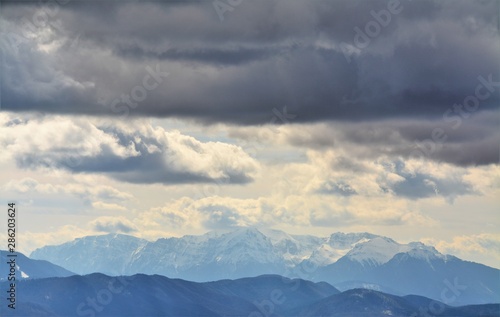 Bucegi mountains with snow-capped peak © sebi_2569