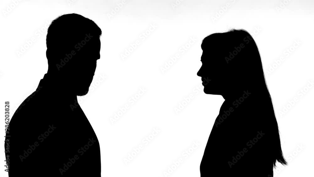 Silhouette of Woman Slapping Partner While Fighting Silhouette of Woman Slapping Partner While Fighting