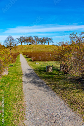 Almhöjden hill at the Skogskyrkogarden, Unesco-listed cemetery, in Stockholm, Sweden photo