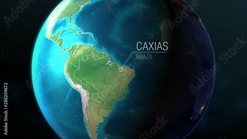 Brazil - Caxias - Zooming from space to earth photo