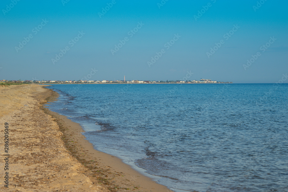 Seascape. Sandy beach in the vicinity of Yevpatoria