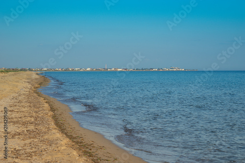 Seascape. Sandy beach in the vicinity of Yevpatoria