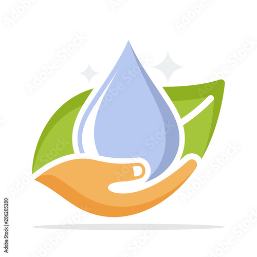 Illustrated icons with the concept of healthy clean water management