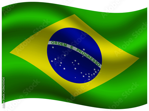 Brazil Beautiful national flag with waving effects. original colors and proportion. Amazing design vector illustration for web,logo, icon and background.from  countries flag set.