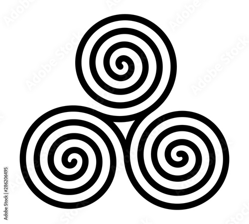 Vector breton and celtic original spiral triskel symbol