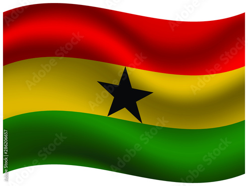 Ghana Beautiful national flag with waving effects. original colors and proportion. Amazing design vector illustration for web,logo, icon and background.from  countries flag set.