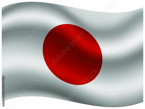 Japan Beautiful national flag with waving effects. original colors and proportion. Amazing design vector illustration for web,logo, icon and background.from  countries flag set.