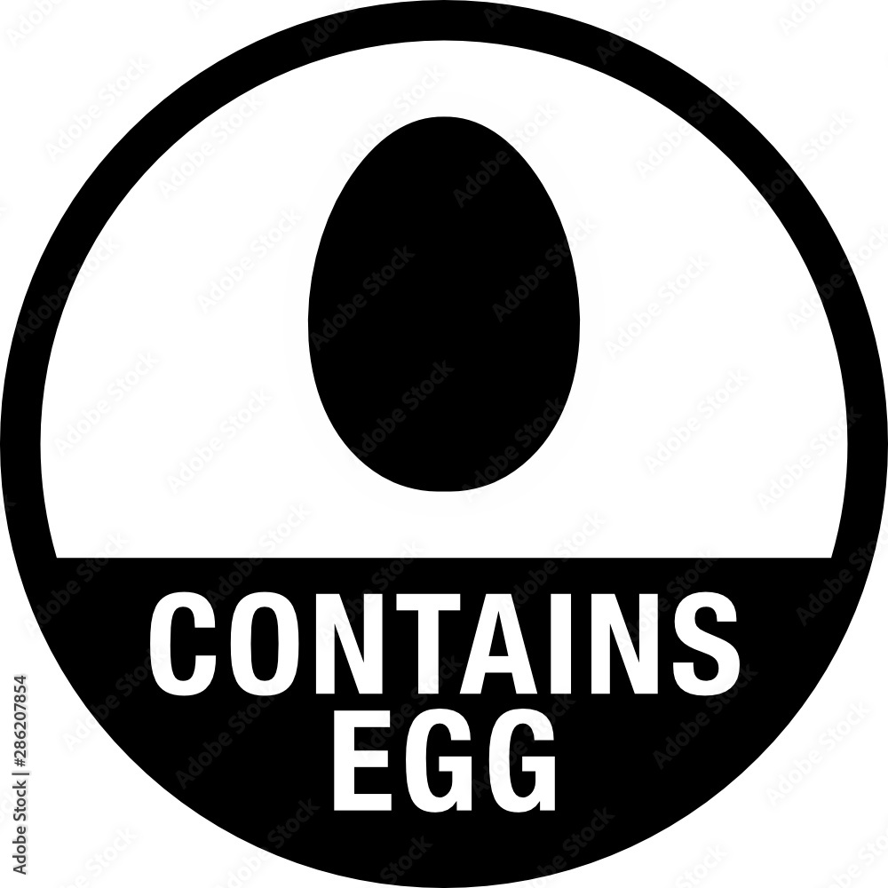 Contains Egg Symbol for Food Packaging Label Stock Vector Adobe Stock