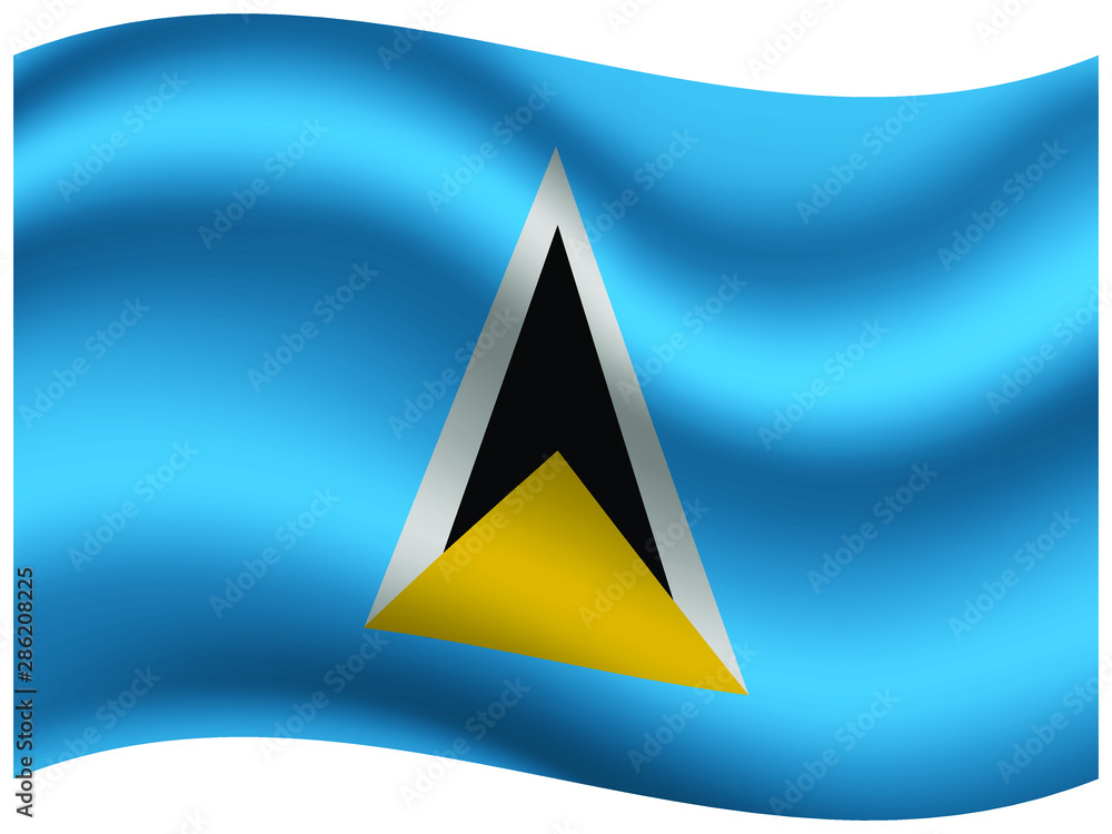 Saint Lucia Beautiful national flag with waving effects. original colors and proportion. Amazing design vector illustration for web,logo, icon and background.from countries flag set. Saint Lucia Beautiful national flag with waving effects. original colors and proportion. Amazing design vector illustration for web,logo, icon and background.from countries flag set.