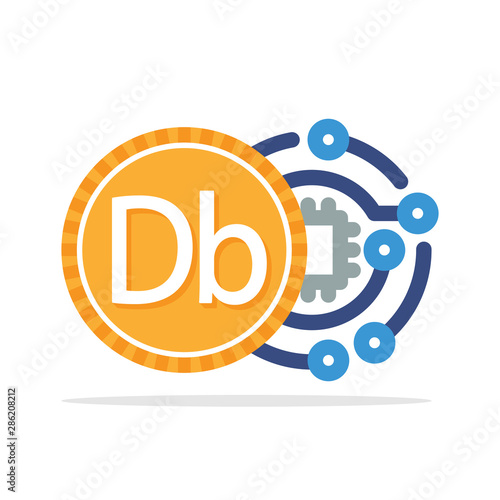 Illustrated icon with the concept of digital money transactions with the currency of the country of Sao Tome and Principe, Dobra