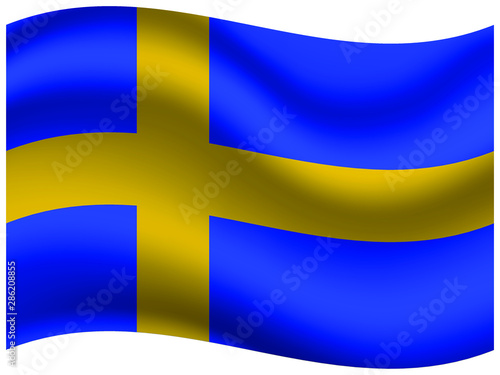 Sweden Beautiful national flag with waving effects. original colors and proportion. Amazing design vector illustration for web,logo, icon and background.from  countries flag set.