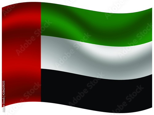 United Arab Emirates  Beautiful national flag with waving effects. original colors and proportion. Amazing design vector illustration for web,logo, icon and background.from  countries flag set.