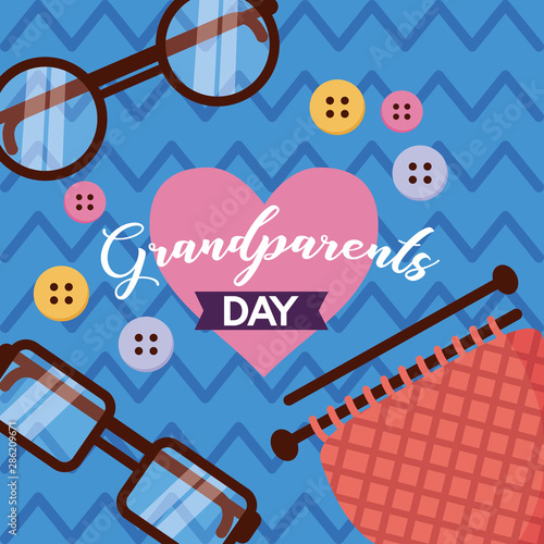 happy grandparents day flat design