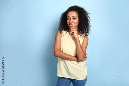 Portrait of beautiful Afric...