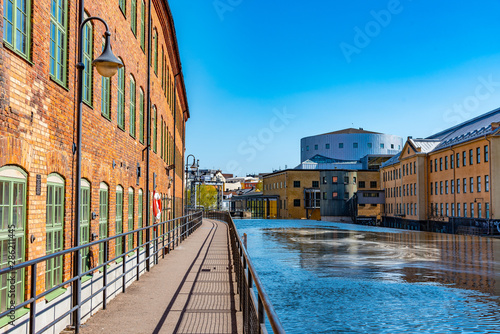 Industrial buildings of formerly prospering textile industry are being revitalized in Norrkoping, Sweden photo