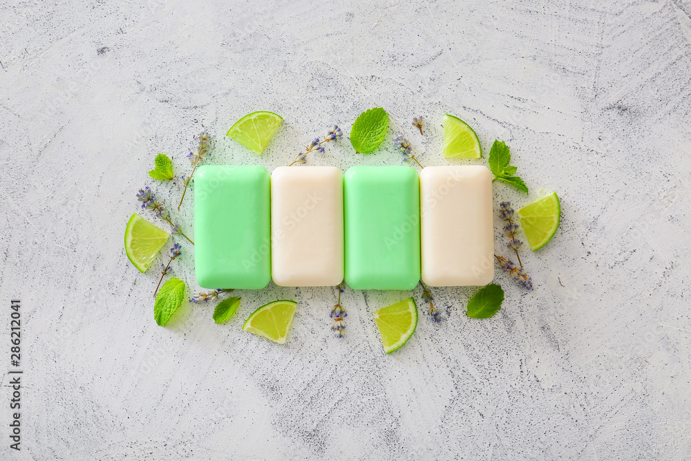 Different soap bars on light background Different soap bars on light background