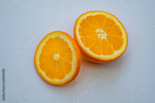 Cut orange  orange slice isolated on white background