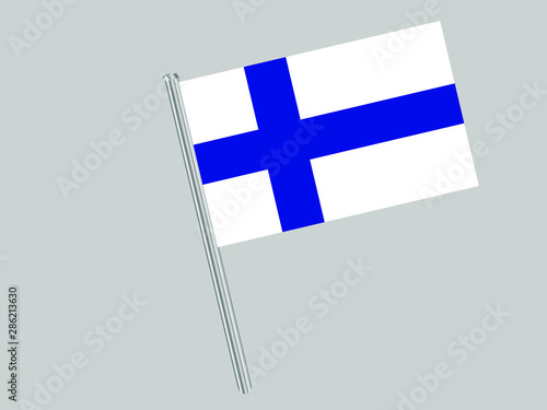 Finland Flagpole of Beautiful national flag. original colors and proportion. Amazing design vector gparphic illustration for web,logo, icon and background. from countries flag set.