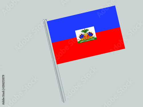 Haiti Flagpole of Beautiful national flag. original colors and proportion. Amazing design vector gparphic illustration for web,logo, icon and background. from countries flag set.
