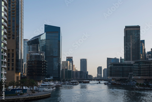 Dubai  UNITED ARAB EMIRATES  May 2019 - Beautiful view on Dubai marina. UAE