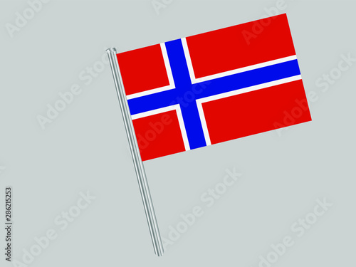 Norway Flagpole of Beautiful national flag. original colors and proportion. Amazing design vector gparphic illustration for web,logo, icon and background. from countries flag set.