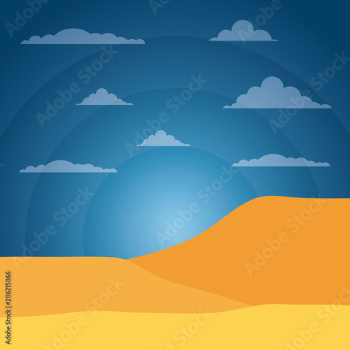 landscape desert sand sky light sun