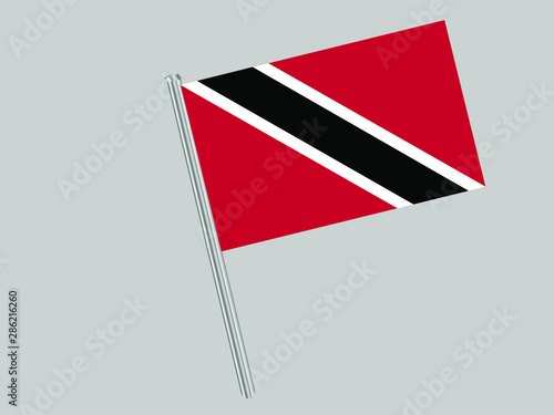 Trinidad and Tobago  Flagpole of Beautiful national flag. original colors and proportion. Amazing design vector gparphic illustration for web,logo, icon and background. from countries flag set.