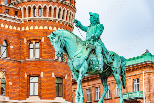 Statue of Magnus Stenbock in Helsingborg, Sweden photo