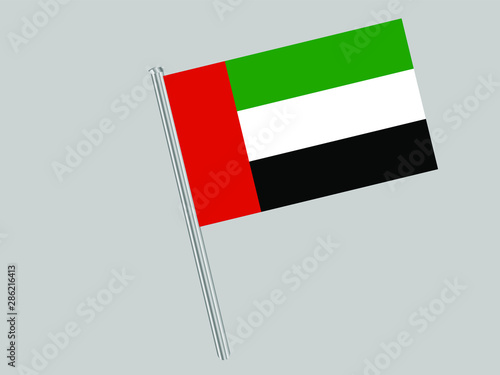 United Arab Emirates  Flagpole of Beautiful national flag. original colors and proportion. Amazing design vector gparphic illustration for web,logo, icon and background. from countries flag set.