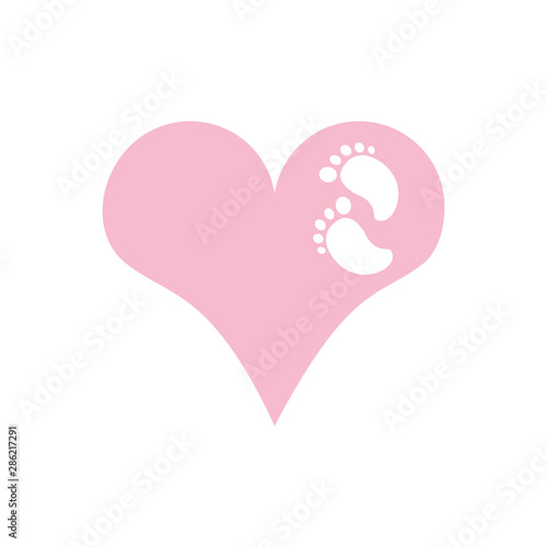 cute baby footprints in heart