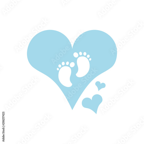 cute baby footprints in heart